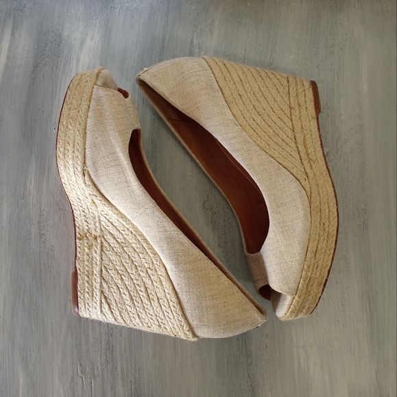 Coach Milan Linen Espadrille Wedges Women's Size 9 - Picture 6 of 16